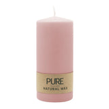 100% PURE, NATURAL WAX, Stumpenkerze, Antikrosa, WENZEL, 130/60 mm, Brenndauer ca. 41h, 100% plastikfrei - luterne.shop