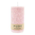 PURE OLIVE WAX, Antikrosa, vegane Stumpenkerze, WENZEL, 130/70 mm, Brenndauer ca. 47h