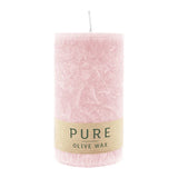 100% PURE, OLIVE WAX, vegane Stumpenkerze, Antikrosa, WENZEL, 130/70 mm, Brenndauer ca. 59h - luterne.shop