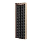 RUSTIC TWIST-Stabkerzen Schwarz, WENZEL, 350/28 mm, Brenndauer ca. 23h, 4 Stück