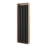 Stabkerzen aus Paraffin, RUSTIC TWIST, 350/28 mm, Schwarz, WENZEL, Brenndauer ca. 20h, 4 Stück pro Verpackung - luterne.shop