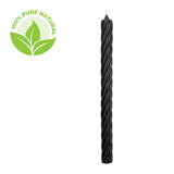Stabkerzen aus Paraffin, RUSTIC TWIST, 350/28 mm, Schwarz, WENZEL, Brenndauer ca. 20h, 4 Stück pro Verpackung - luterne.shop