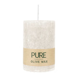 100% PURE, OLIVE WAX, vegane Stumpenkerze, Sahara, WENZEL, 90/60 mm, Brenndauer ca. 27h - luterne.shop