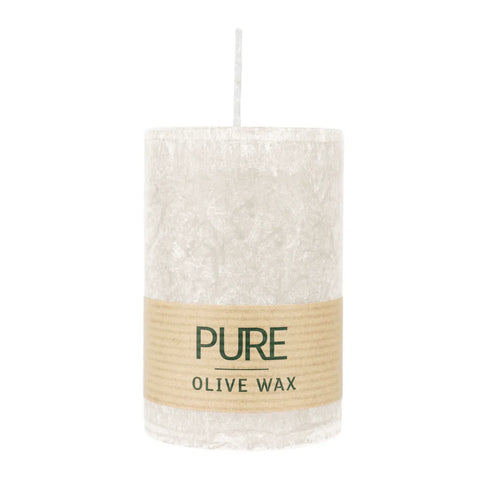 100% PURE, OLIVE WAX, vegane Stumpenkerze, Sahara, WENZEL, 90/60 mm, Brenndauer ca. 27h - luterne.shop