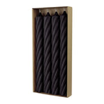 RUSTIC TWIST Stabkerzen Schwarz, 250/28 mm, mit Zapfenfuß, WENZEL, Brenndauer 16h, 4 St.