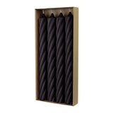 RUSTIC TWIST Stabkerzen Schwarz, 250/28 mm, WENZEL, 16h, 4 St.