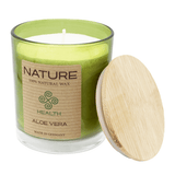NATURE HEALTH, Duftkerze im Glas, Aloe Vera, 100% NATURAL WAX, 85/70 mm, Brenndauer ca. 25h - luterne.shop