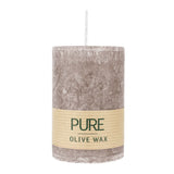 100% PURE, OLIVE WAX, vegane Stumpenkerze, Siena, WENZEL, 90/60 mm, Brenndauer ca. 27h - luterne.shop