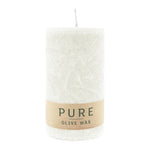 PURE OLIVE WAX, Natural, vegane Stumpenkerze, WENZEL, 130/70 mm, Brenndauer ca. 47h
