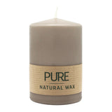 100% PURE, NATURAL WAX, Stumpenkerze, Sand, WENZEL, 90/60 mm, Brenndauer ca. 25h, 100% plastikfrei - luterne.shop