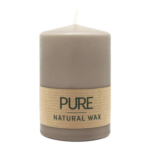 100% PURE, NATURAL WAX, Stumpenkerze, Sand, WENZEL, 90/60 mm, Brenndauer ca. 25h, 100% plastikfrei - luterne.shop