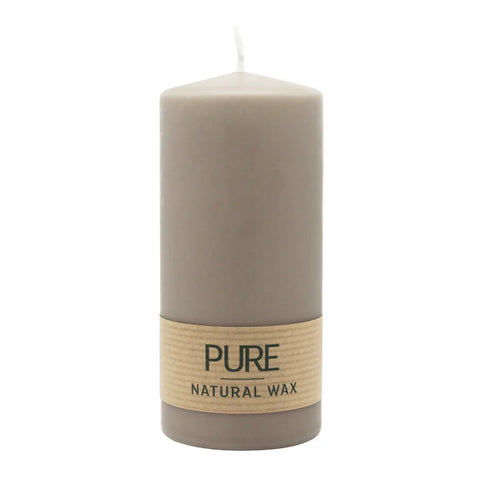 100% PURE, NATURAL WAX, Stumpenkerze, Sand, WENZEL, 130/60 mm, Brenndauer ca. 41h, 100% plastikfrei - luterne.shop