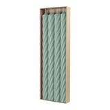 Stabkerzen aus Paraffin, RUSTIC TWIST, 350/28 mm, Smaragd, WENZEL, Brenndauer ca. 20h, 4 Stück pro Verpackung - luterne.shop