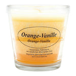 Duftkerze im Glas, Orange-Vanille, 100% pflanzliches Stearin, KERZENFARM HAHN, mit reinen ätherischen Ölen, Brenndauer ca. 24h