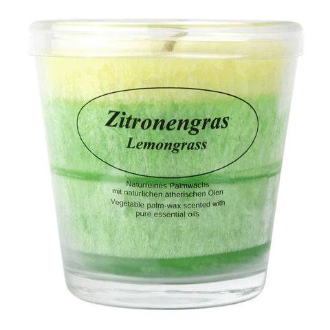 Duftkerze im Glas, Zitronengras, 100% pflanzliches Stearin, KERZENFARM HAHN, mit reinen ätherischen Ölen, Brenndauer ca. 24h - luterne.shop
