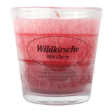 Duftkerze im Glas, Wildkirsche, 100% pflanzliches Stearin, KERZENFARM HAHN, mit reinen ätherischen Ölen, Brenndauer ca. 24h - luterne.shop