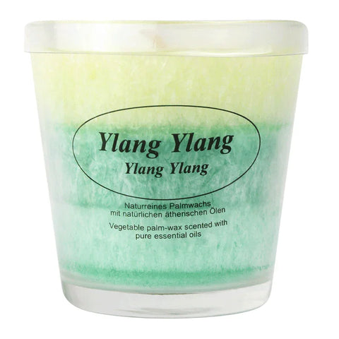 Duftkerze im Glas, Ylang Ylang, 100% pflanzliches Stearin, KERZENFARM HAHN, mit reinen ätherischen Ölen, Brenndauer ca. 24h - luterne.shop