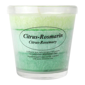 Duftkerze im Glas, Citrus-Rosmarin, 100% pflanzliches Stearin, KERZENFARM HAHN, mit reinen ätherischen Ölen, Brenndauer ca. 24h