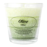 Duftkerze im Glas, Olive, 100% pflanzliches Stearin, KERZENFARM HAHN, mit reinen ätherischen Ölen, Brenndauer ca. 24h - luterne.shop