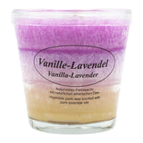 Duftkerze im Glas, Vanille-Lavendel, 100% pflanzliches Stearin, KERZENFARM HAHN, mit reinen ätherischen Ölen, Brenndauer ca. 24h - luterne.shop