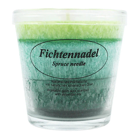 Duftkerze im Glas, Fichtennadel, 100% pflanzliches Stearin, KERZENFARM HAHN, mit reinen ätherischen Ölen, Brenndauer ca. 24h - luterne.shop