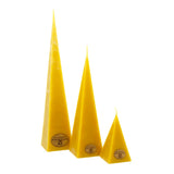 Pyramidenkerze, 100% reines Bienenwachs, KERZENFARM HAHN, 70/265 mm, Brenndauer ca. 48h - luterne.shop