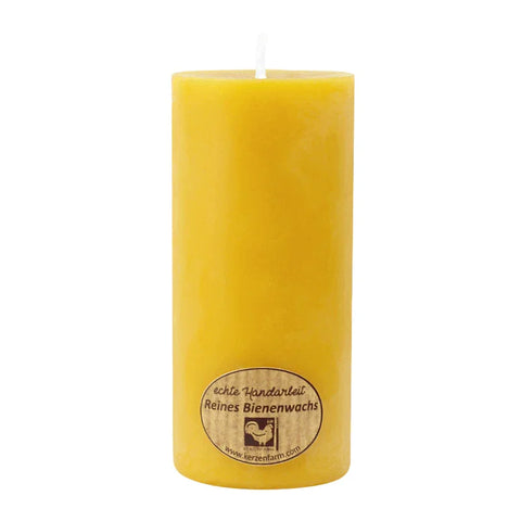 Stumpenkerze, 100% reines Bienenwachs, KERZENFARM HAHN, 95/45 mm, Brenndauer ca. 15h - luterne.shop