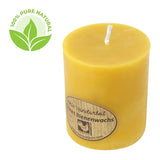 Stumpenkerze, 100% reines Bienenwachs, KERZENFARM HAHN, 75/64 mm, Brenndauer ca. 30h - luterne.shop
