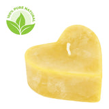 Bienenwachskerze in Herzform, 100% reines Bienenwachs, Natur, KERZENFARM HAHN, 28/65 mm, Brenndauer ca. 6,5h - luterne.shop