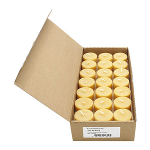 100% Bienenwachs Teelichter 40/18 mm ohne Alu-Hülle, KERZENFARM HAHN, Brenndauer 3,5h, 42 St.