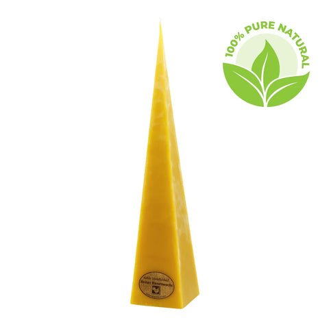 Pyramidenkerze, 100% reines Bienenwachs, KERZENFARM HAHN, 70/365 mm, Brenndauer ca. 71h - luterne.shop