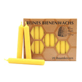 Baumkerzen, 100% reines Bienenwachs, KERZENFARM HAHN, 12/100 mm, Brenndauer ca. 1,15h, 20 Stück - luterne.shop
