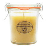 Bienenwachskerze im Weckglas, 100% reines Bienenwachs, KERZENFARM HAHN, 75/70 mm, 140 ml, Brenndauer ca. 17,5h - luterne.shop