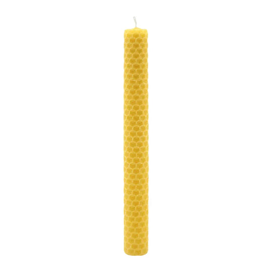 Waben-Stabkerze, 100% reines Bienenwachs, KERZENFARM HAHN, 200/20 mm, Brenndauer ca. 4h, 10 Stück