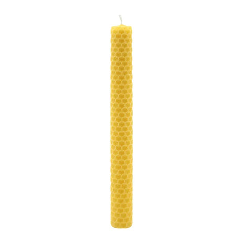 Waben-Stabkerze, 100% reines Bienenwachs, KERZENFARM HAHN, 200/20 mm, Brenndauer ca. 4h, 10 Stück - luterne.shop
