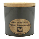 Bienenwachskerze im Glas, Sandfarben, 100% reines Bienenwachs, KERZENFARM HAHN, 70/70 mm, Brenndauer ca. 17h - luterne.shop