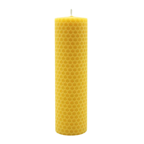 Waben-Stumpenkerze, 100% reines Bienenwachs, KERZENFARM HAHN, 150/40 mm, Brenndauer ca. 14h - luterne.shop