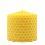 Waben-Stumpenkerze, 100% reines Bienenwachs, KERZENFARM HAHN, 60/58 mm, Brenndauer ca. 8h - luterne.shop