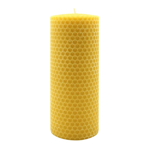 Waben-Stumpenkerze, 100% reines Bienenwachs, KERZENFARM HAHN, 150/58 mm, Brenndauer ca. 33h - luterne.shop