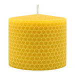 Waben-Stumpenkerze, 100% reines Bienenwachs, KERZENFARM HAHN, 62/75 mm, Brenndauer ca. 13h