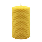 Waben-Stumpenkerze, 100% reines Bienenwachs, KERZENFARM HAHN, 125/75 mm, Brenndauer ca. 24h