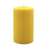 Waben-Stumpenkerze, 100% reines Bienenwachs, KERZENFARM HAHN, 125/75 mm, Brenndauer ca. 24h - luterne.shop