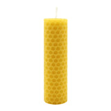 Waben-Stumpenkerze, 100% reines Bienenwachs, KERZENFARM HAHN, 100/28 mm, Brenndauer ca. 4h, 8 Stück - luterne.shop