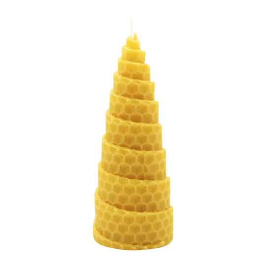 Waben-Spiralkerze, 100% reines Bienenwachs, KERZENFARM HAHN, 100/40 mm, Brenndauer ca. 4h