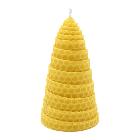 Waben-Spiralkerze, 100% reines Bienenwachs, KERZENFARM HAHN, 100/58 mm, Brenndauer ca. 5h - luterne.shop