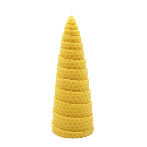 Waben-Spiralkerze, 100% reines Bienenwachs, KERZENFARM HAHN, 150/58 mm, Brenndauer ca. 14h - luterne.shop