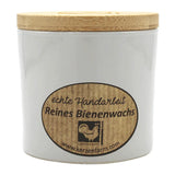 Bienenwachskerze im Glas, Elfenbein, 100% reines Bienenwachs, KERZENFARM HAHN, 70/70 mm, Brenndauer ca. 17h - luterne.shop