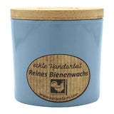 Bienenwachskerze im Glas, Hellblau, 100% reines Bienenwachs, KERZENFARM HAHN, 70/70 mm, Brenndauer ca. 17h - luterne.shop