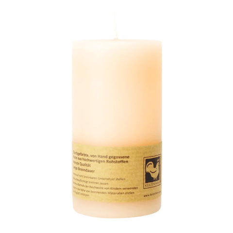 Stumpenkerze aus Paraffin, Creme, 50/90 mm, KERZENFARM HAHN, Brenndauer ca. 29h - luterne.shop