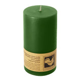 Stumpenkerze aus Paraffin, Dunkelgrün, 50/90 mm, KERZENFARM HAHN, Brenndauer ca. 29h - luterne.shop